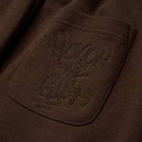 Script Embroidered Sweats- Brown