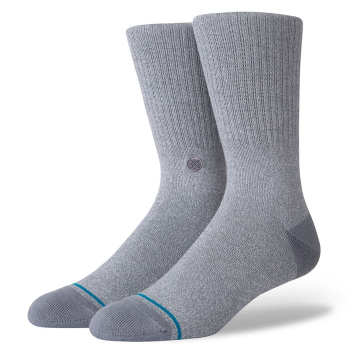 Icon Crew Socks - Heather Grey