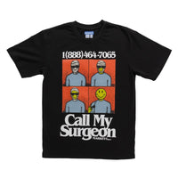 Smiley Call My Surgeon Tee - Black