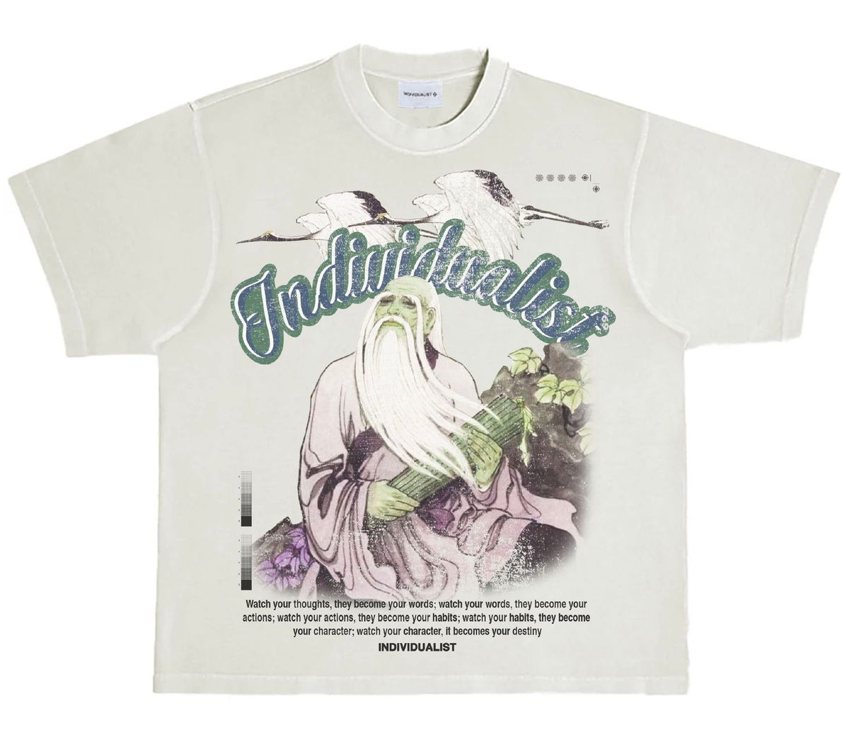 Destiny Lao Tzu Tee - Antique White