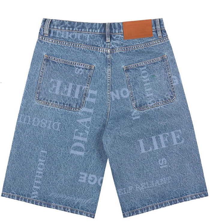 Knowledge Laser Print Big Boy Shorts - Indigo