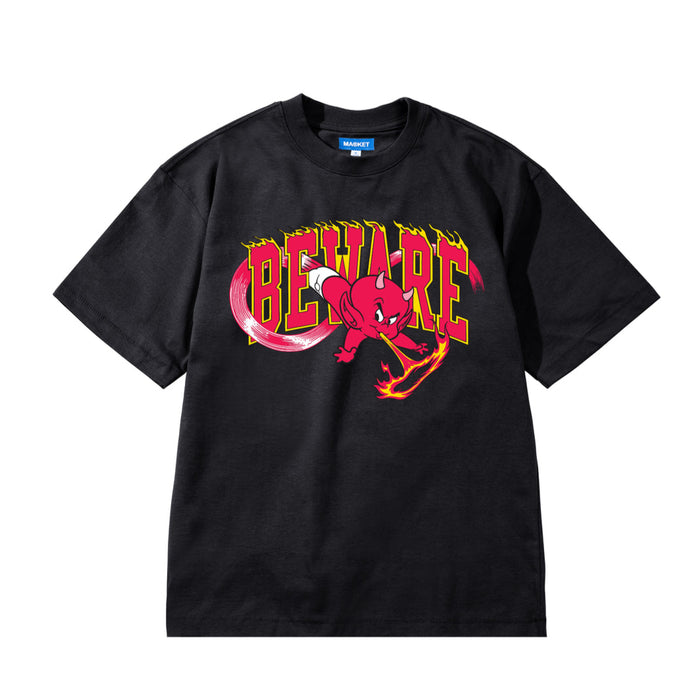 Hot Stuff Beware Tee - Washed Black