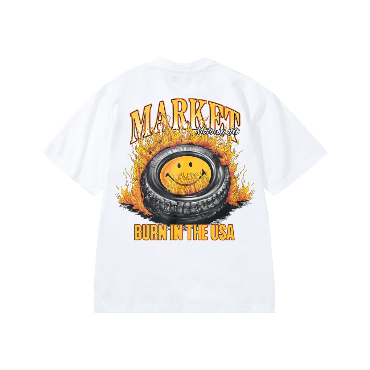 Smiley Burnt Rubber Tee - White