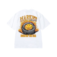 Smiley Burnt Rubber Tee - White