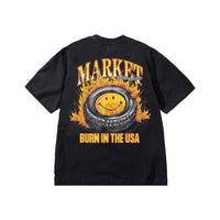Smiley Burnt Rubber Tee - Black
