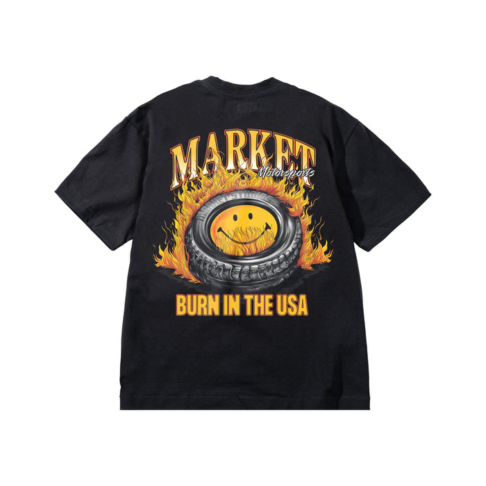 Smiley Burnt Rubber Tee - Black