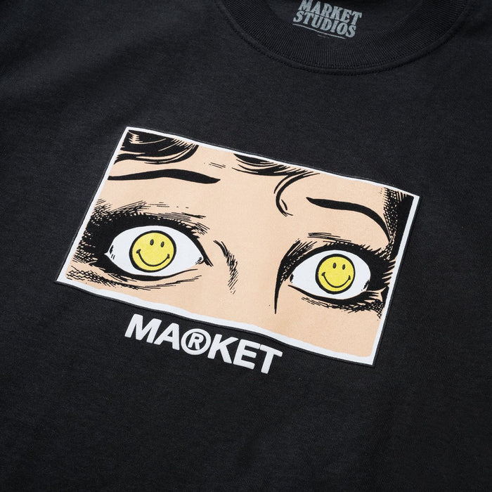 Smiley Eye See You Tee - Washed Black