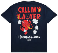 Hot Stuff Call My Lawyer Tee - Washed Blue