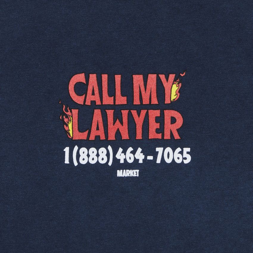 Hot Stuff Call My Lawyer Tee - Washed Blue