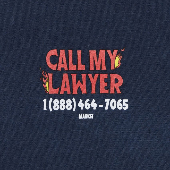 Hot Stuff Call My Lawyer Tee - Washed Blue