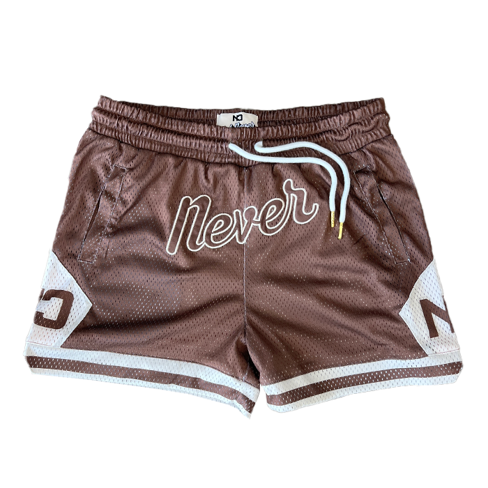 Never Script Mesh Shorts - Mocha