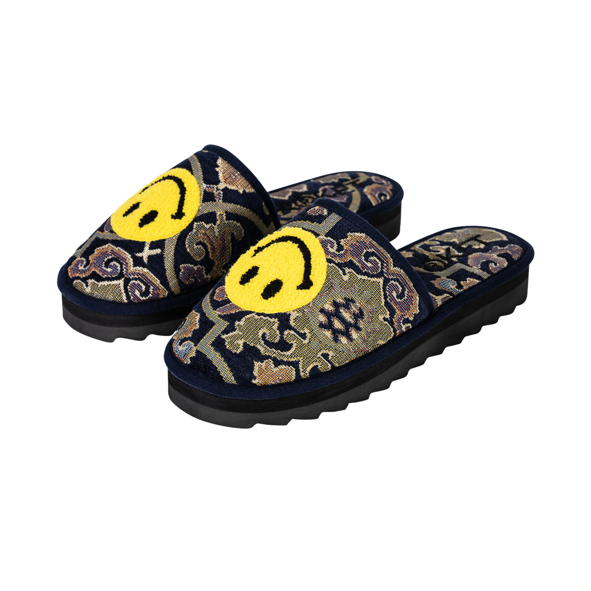 Smiley Upside Down Hotel Slippers - Blue