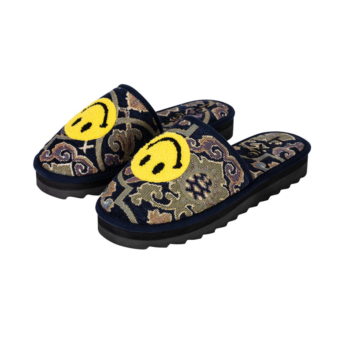 Smiley Upside Down Hotel Slippers - Blue – Club Never Smiley Upside Down Hotel Slippers - Blue – Club Never