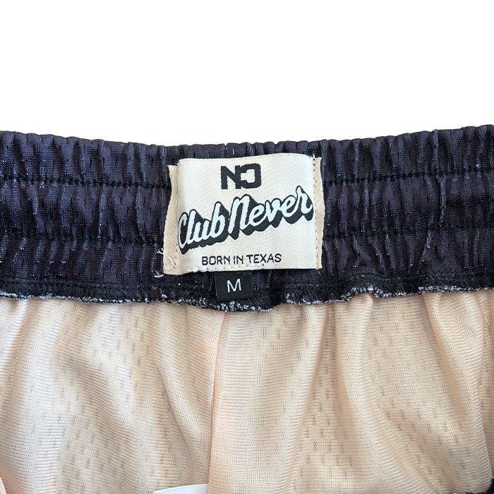 Never Script Mesh Shorts - Vintage Black