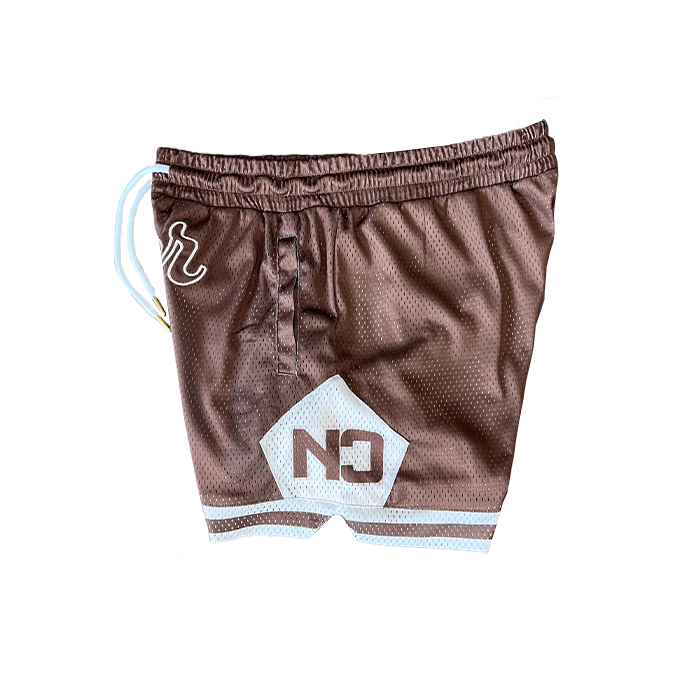 Never Script Mesh Shorts - Mocha