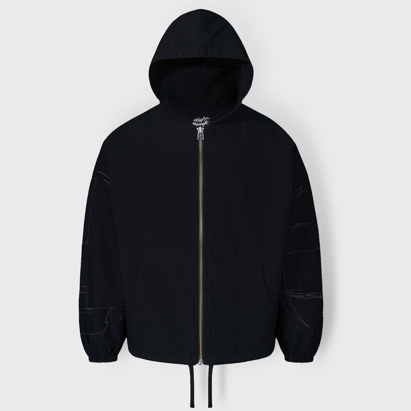 Daft Punk Digital Zip Poncho Hoodie - Black