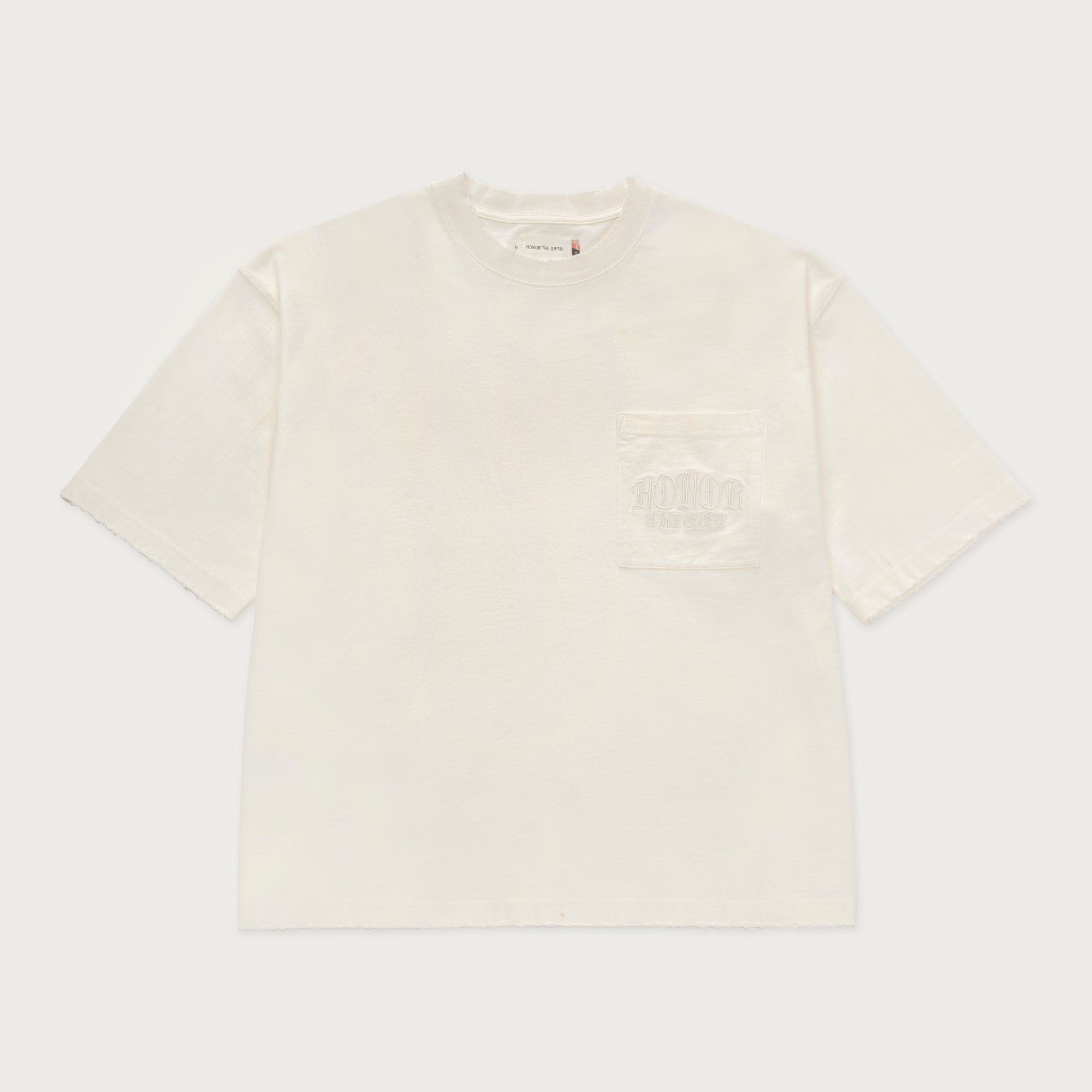 Copy of Embroidered Pocket Tee - Bone