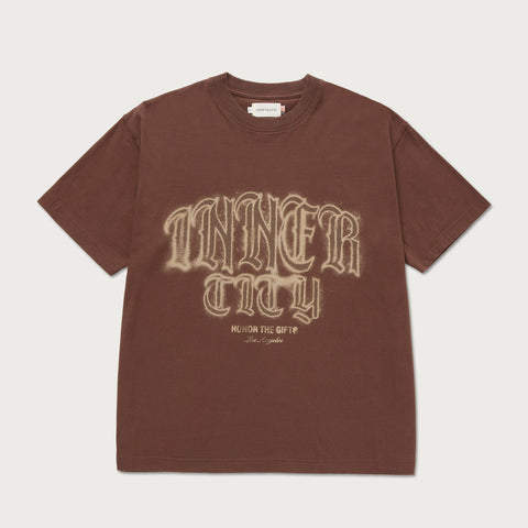 Embroidered Pocket Tee - Brown