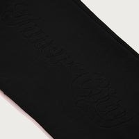 Script Embroidered Sweats- Black
