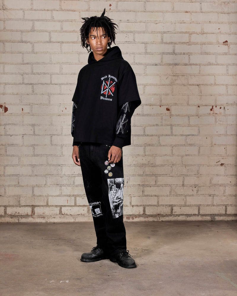 Kennedys layered Hoodie - Black