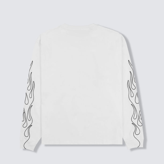 Fiery Heavyweight Long Sleeve - White