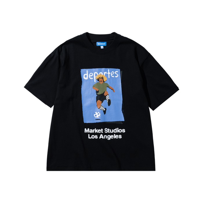 Illustrated Soccer Tee - Black