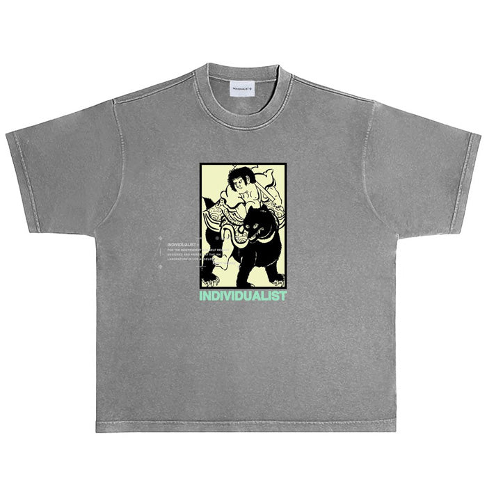 Kintaro Box Tee - Charcoal
