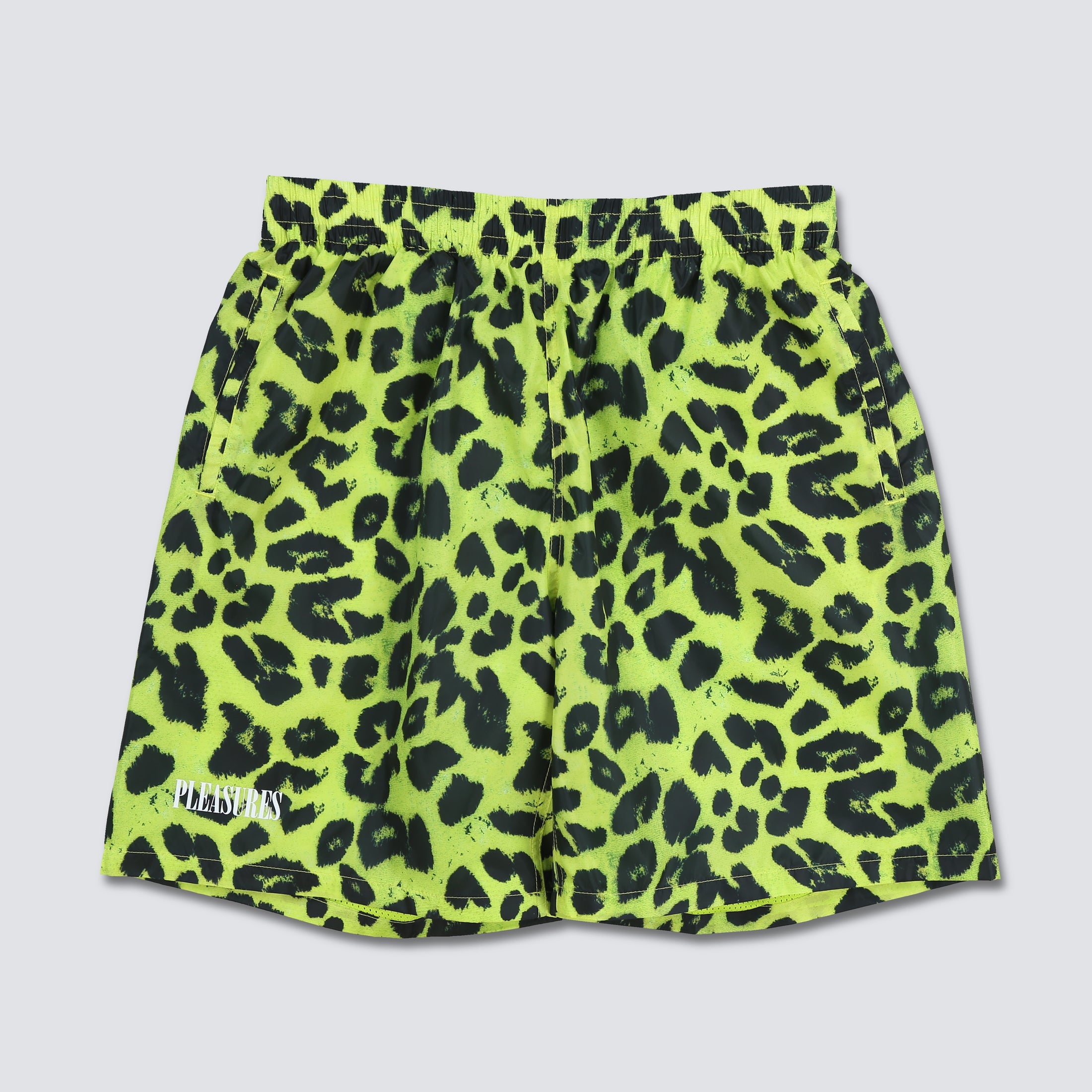 Leopard Running Short - Lime