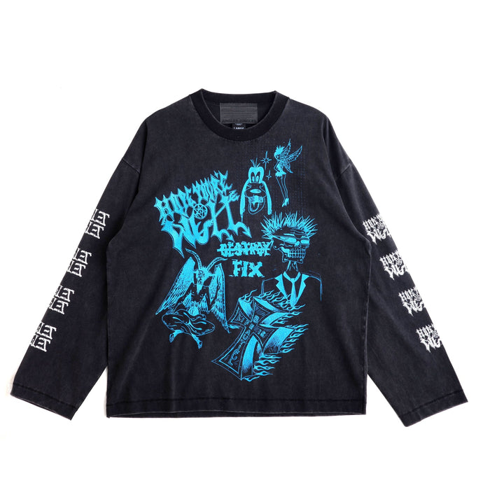 Hope You're Well Too Long Sleeve Tee- Black