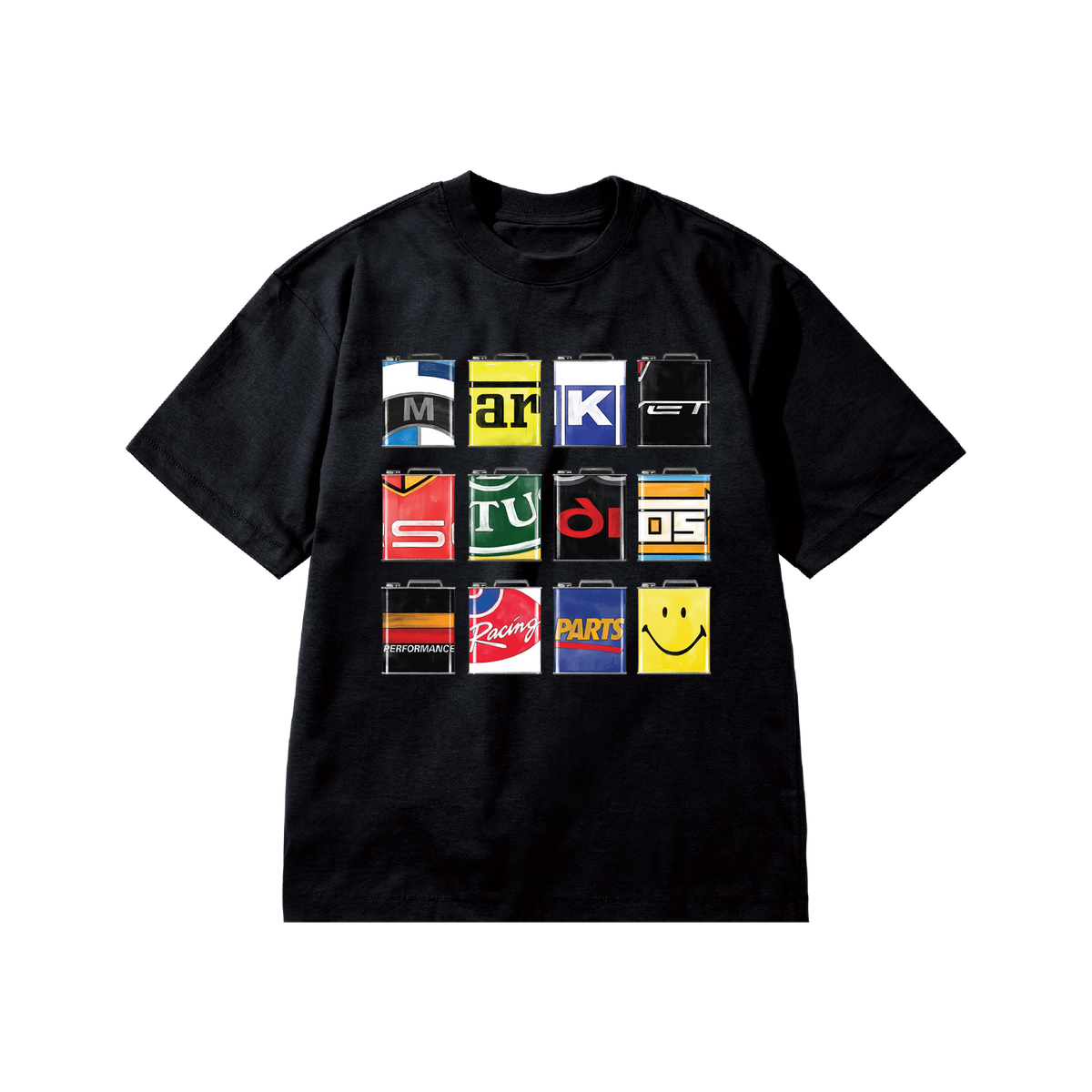 Smiley Oil Can Tee - Black