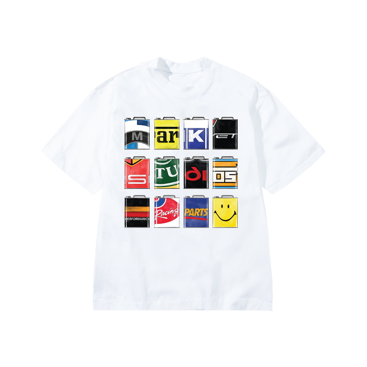 Smiley Oil Can Tee - White