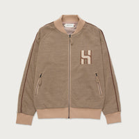 Novelty Knit Track Jacket - Brown