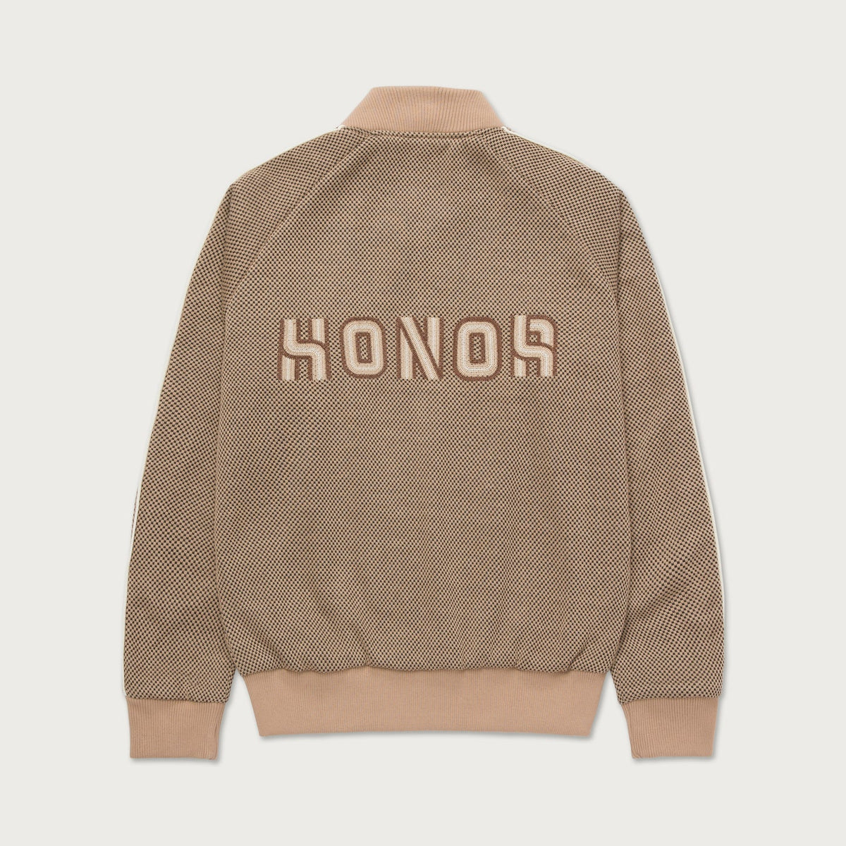 Novelty Knit Track Jacket - Brown