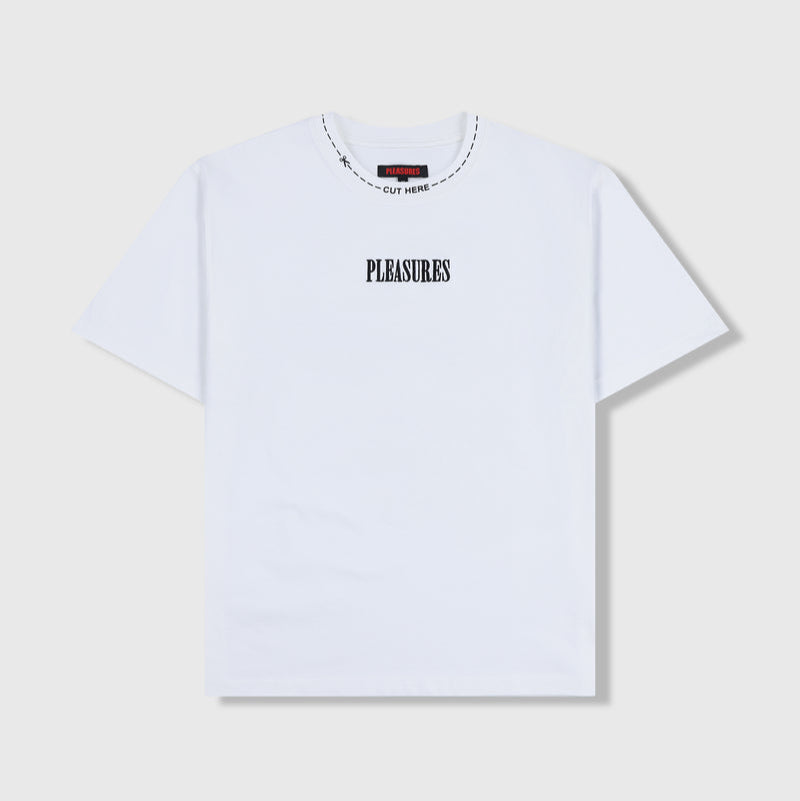 Cut Here Heavyweight Tee - White