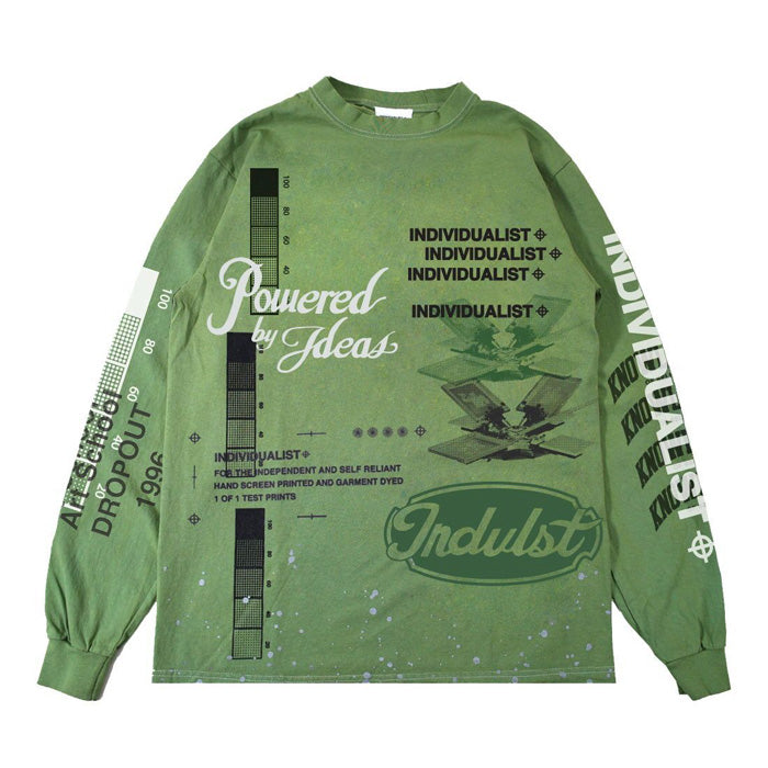 Power Test Print LS Tee - Matcha