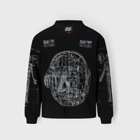 Daft Punk Schematic Long Sleeve Polo - Black