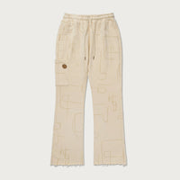 Novelty Printed Terry Pant - Bone