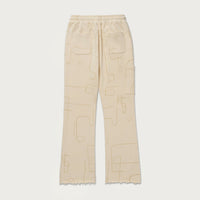 Novelty Printed Terry Pant - Bone