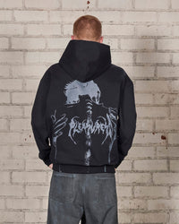 Spine Zip-Hoodie - Black