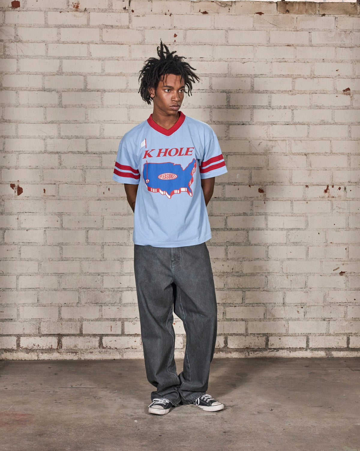 Hole V-Neck Jersey
