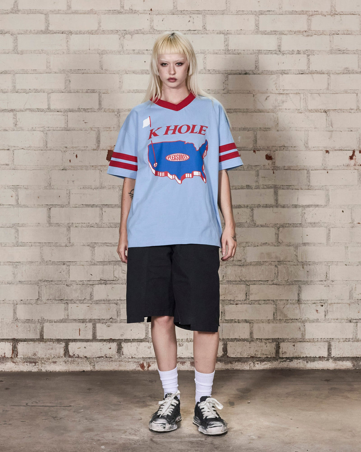 Hole V-Neck Jersey