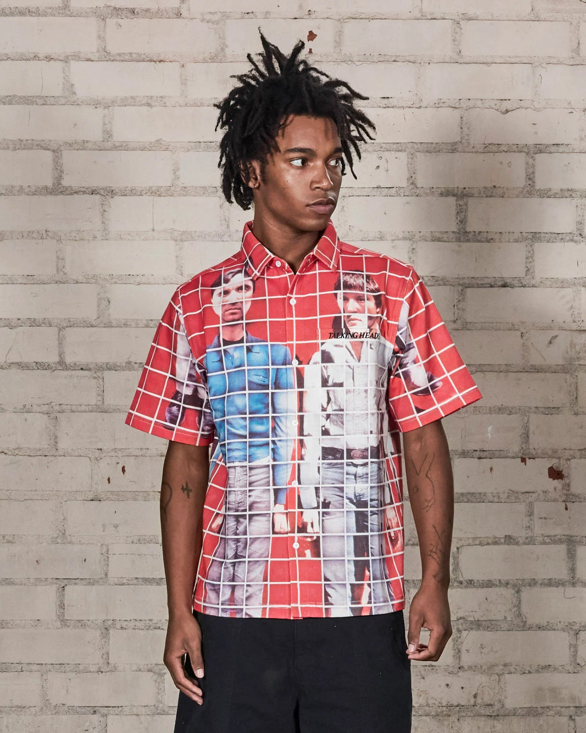 Food Button Up - Red