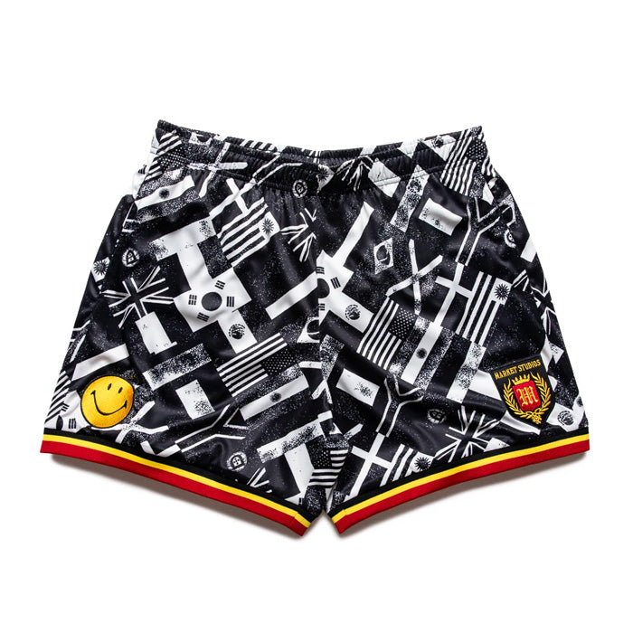 Smiley International Flags Soccer Shorts - White