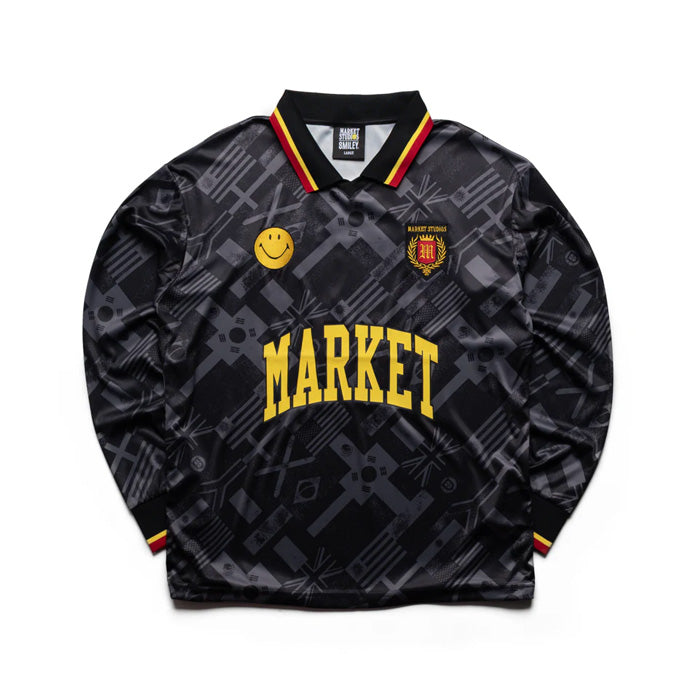 Smiley International Flags LS Soccer Jersey - Grey