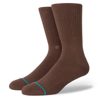 Icon Crew Socks - Brown