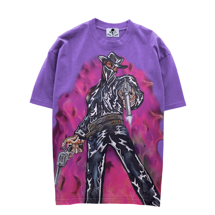 Night Cowboy Fire Tee - Purple