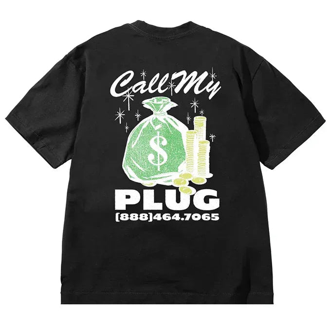 Call My Plug Tee - Washed Black