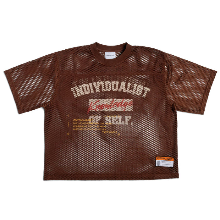 Knowledge Heavy Box Mesh Jersey - Brown