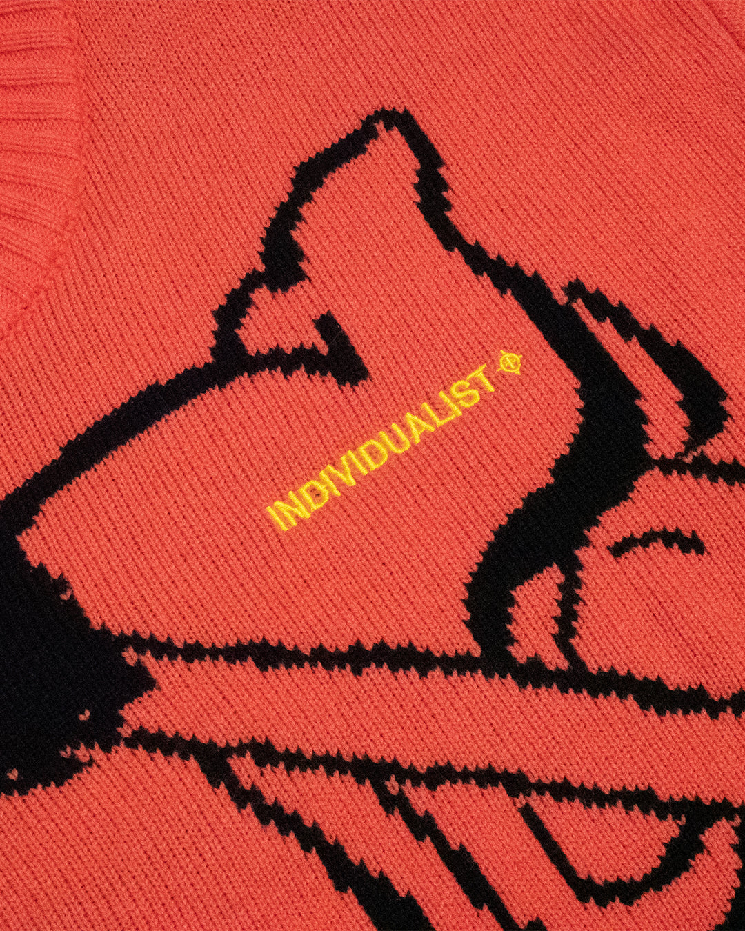 Kintaro Big Print Knit Jumper - Orange