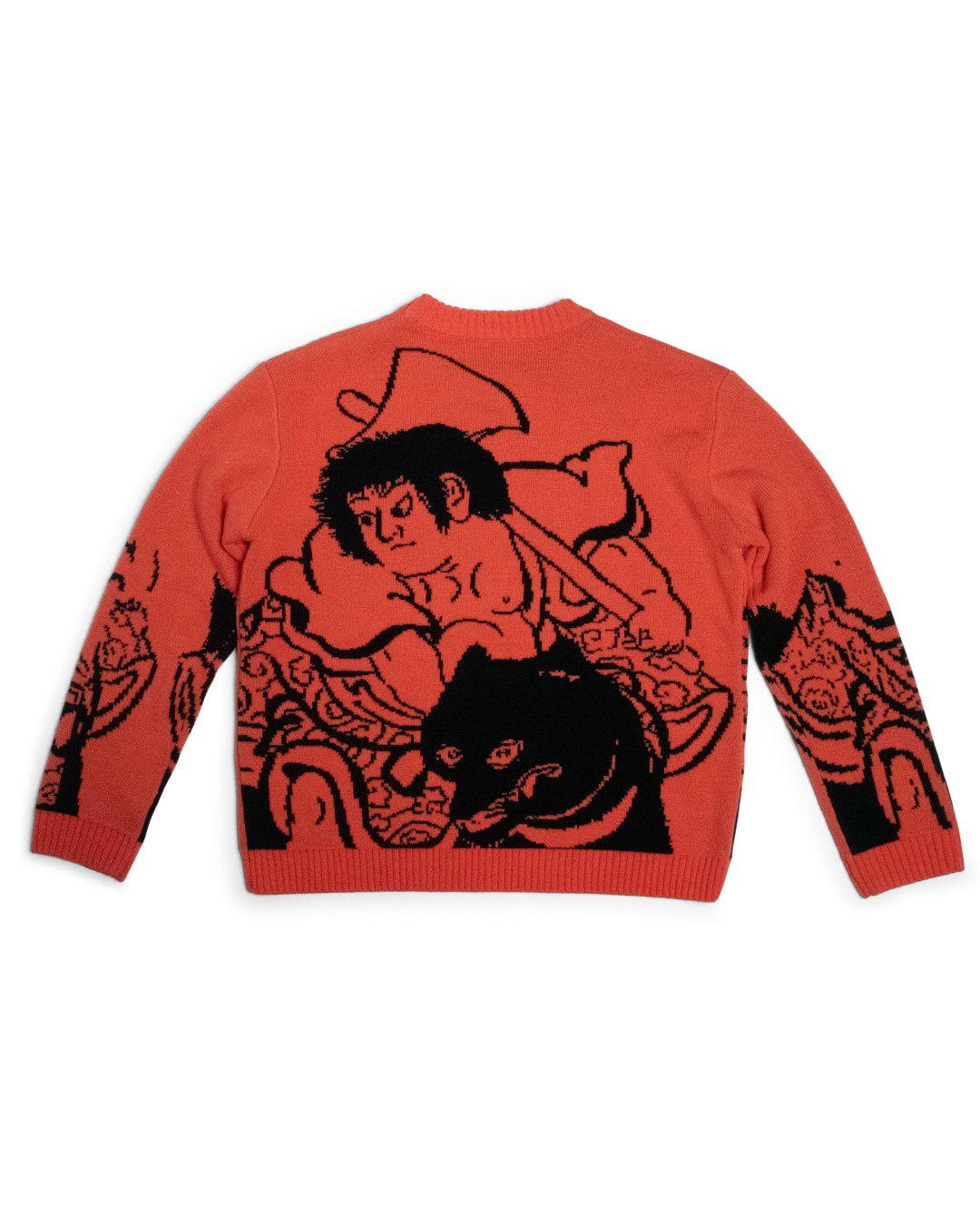 Kintaro Big Print Knit Jumper - Orange